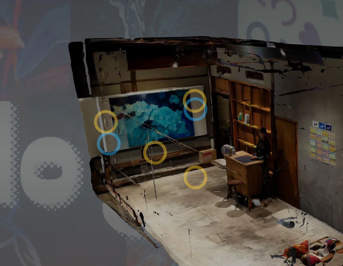 3D展示空間にスポットを配置した様子